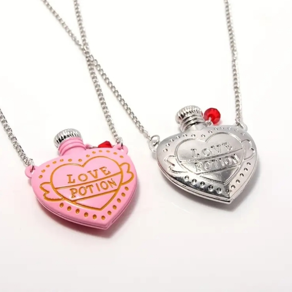 Enchanting Y2K Love Potion heart bottle pendant necklace